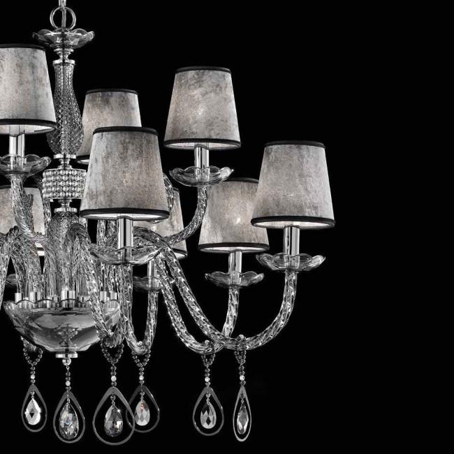Люстра Euroluce Toochic L8+4 Silver Fume Shade Люстра Euroluce Toochic L8+4 Silver Fume Shade