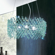 Подвесной светильник Renzo Del Ventisette L 14218/8 SW COL Aquamarine DEC. CROMO Подвесной светильник Renzo Del Ventisette L 14218/8 SW COL Aquamarine DEC. CROMO