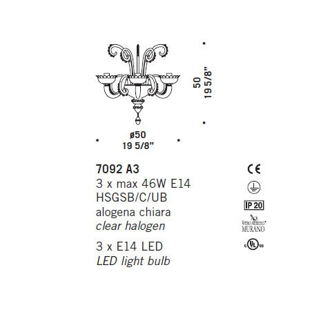 Бра De Majo 7092 A3 070920A30 Бра De Majo 7092 A3 070920A30