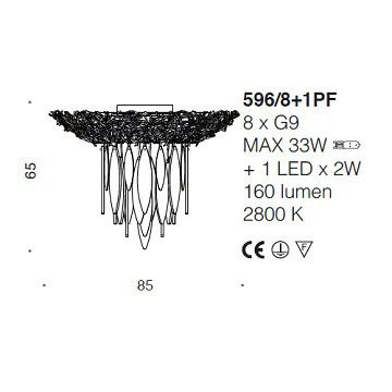 Потолочный светильник IDL Elite 596/8+1PF light gold white Потолочный светильник IDL Elite 596/8+1PF light gold white