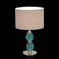 Настольная лампа IDL Charme 600/1LM bronze with green Murano glass / dove grey chinette Настольная лампа IDL Charme 600/1LM bronze with green Murano glass / dove grey chinette