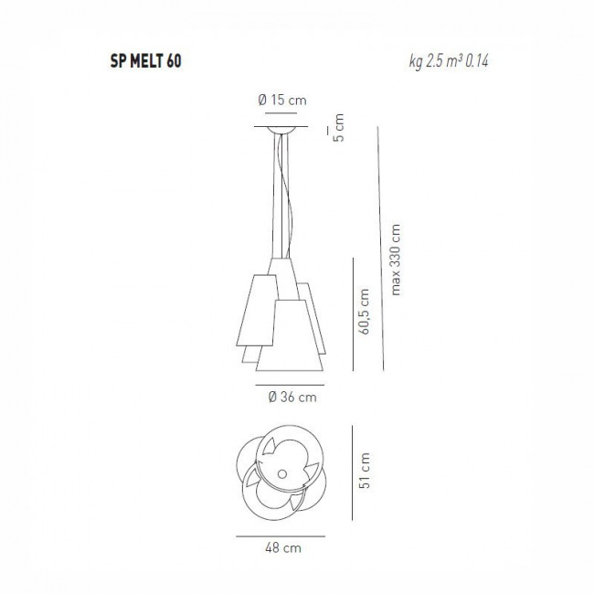 Подвесной светильник Axo Light Melting Pot SP MELT 60 SPMELT60NEXXE27 + 2xDSPMELTING60XXX Подвесной светильник Axo Light Melting Pot SP MELT 60 SPMELT60NEXXE27 + 2xDSPMELTING60XXX
