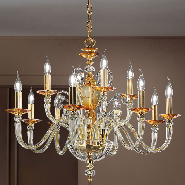 Люстра Euroluce Donatello Alicante L8 Amber Люстра Euroluce Donatello Alicante L8 Amber