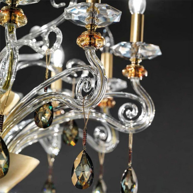 Люстра Euroluce Venere Chic Gold Clear/amber Люстра Euroluce Venere Chic Gold Clear/amber