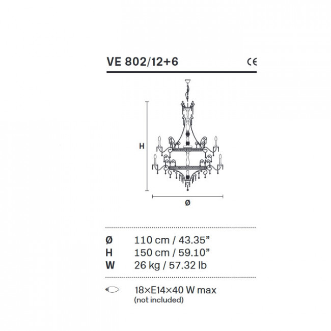 Люстра Masiero Impero & Deco VE 802/12+6 V71 Cut Люстра Masiero Impero & Deco VE 802/12+6 V71 Cut