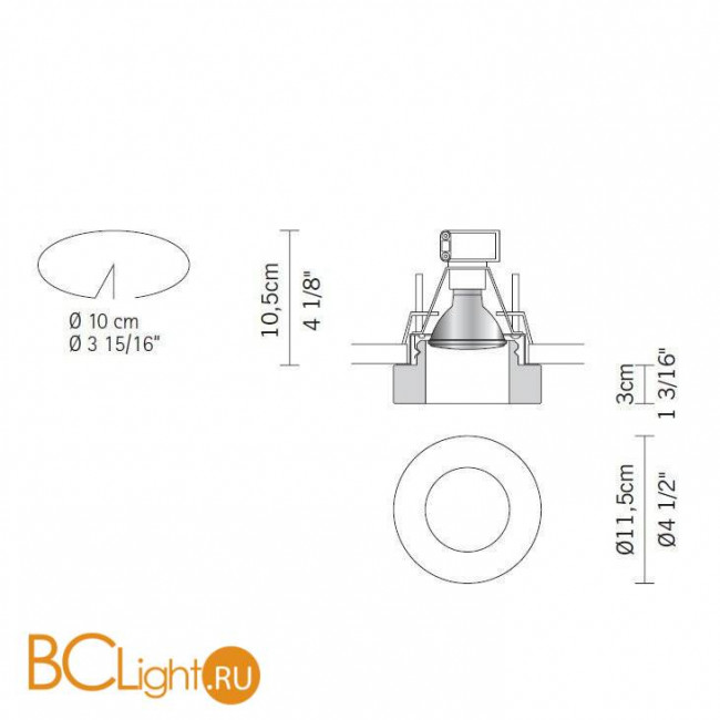 Встраиваемый светильник Fabbian Lei D27 F14 00 Встраиваемый светильник Fabbian Lei D27 F14 00