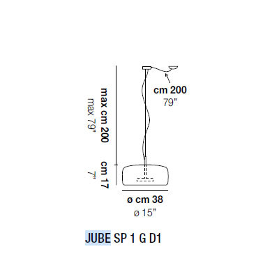 Подвесной светильник Vistosi Jube SP 1 G D1 TB OS