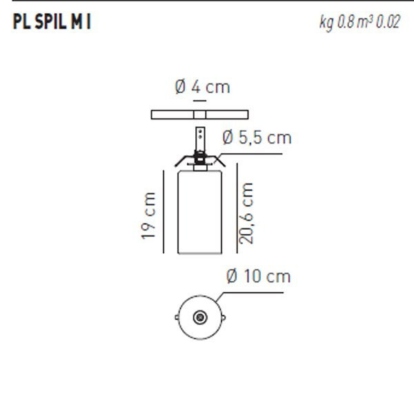 Потолочный светильник Axo Light Spillray PL SPIL M I Grigio PLSPILMIGRCR12V Потолочный светильник Axo Light Spillray PL SPIL M I Grigio PLSPILMIGRCR12V