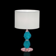 Настольная лампа IDL Charme 600/1LM coppery with blue Murano glass / ivory chinette Настольная лампа IDL Charme 600/1LM coppery with blue Murano glass / ivory chinette