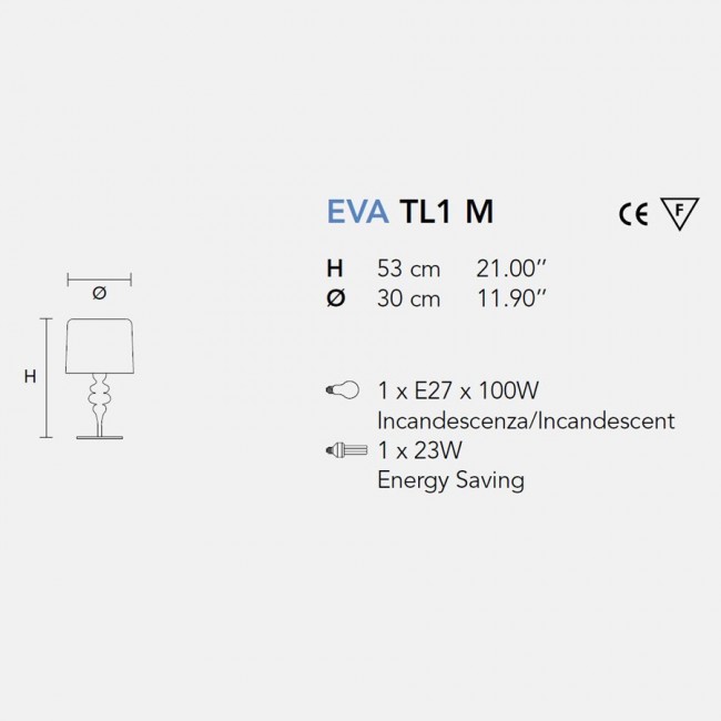 Настольная лампа Masiero Eva TL1 M V95