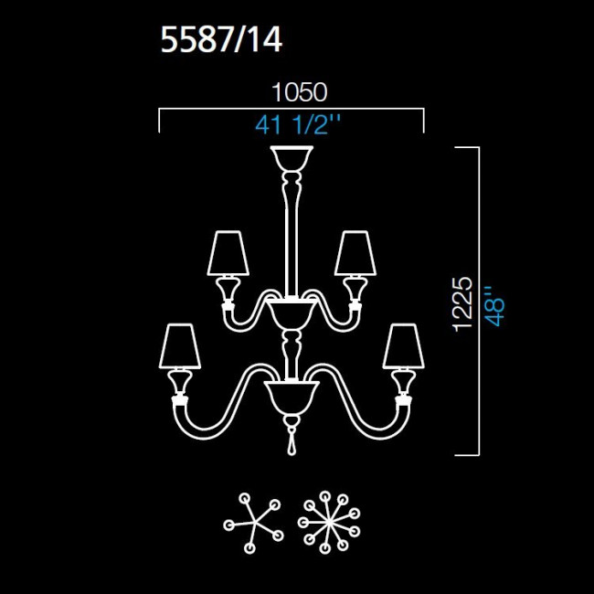 Люстра Barovier&Toso Maryland 5587/14/CC/NN