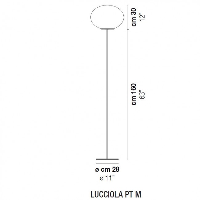 Торшер Vistosi Lucciola PT M E27 BC NI Торшер Vistosi Lucciola PT M E27 BC NI