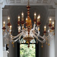 Люстра Euroluce Elsa L10+5 gold Topaz Люстра Euroluce Elsa L10+5 gold Topaz