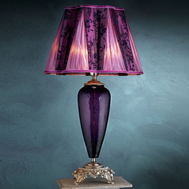 Настольная лампа Euroluce Barocco LG1 silver Amethyst Настольная лампа Euroluce Barocco LG1 silver Amethyst