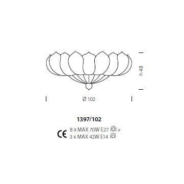 Потолочный светильник Sylcom Loredan 1397/102 D ORO