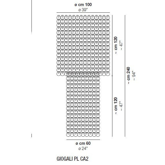 Потолочный светильник Vistosi Giogali PL CA2 E27 NE CR Потолочный светильник Vistosi Giogali PL CA2 E27 NE CR