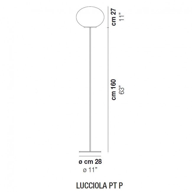 Торшер Vistosi Lucciola PT P E27 BC NI Торшер Vistosi Lucciola PT P E27 BC NI