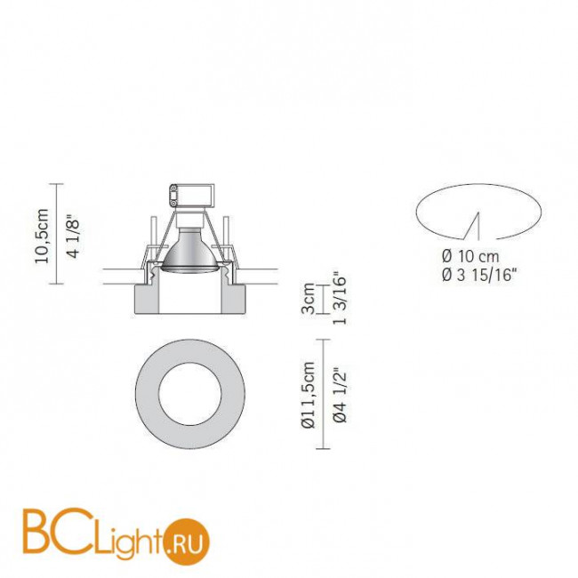 Встраиваемый светильник Fabbian Lei D27 F16 35 Встраиваемый светильник Fabbian Lei D27 F16 35