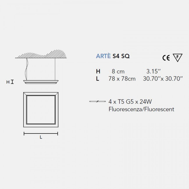 Подвесной светильник Masiero Arte LED S4 SQ V95