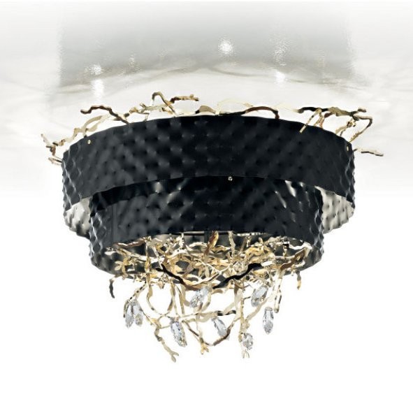 Потолочный светильник IDL Groovy 463/8PF velvet black / light gold branches Потолочный светильник IDL Groovy 463/8PF velvet black / light gold branches