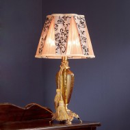 Настольная лампа Euroluce Barocco LP1 gold Amber Настольная лампа Euroluce Barocco LP1 gold Amber